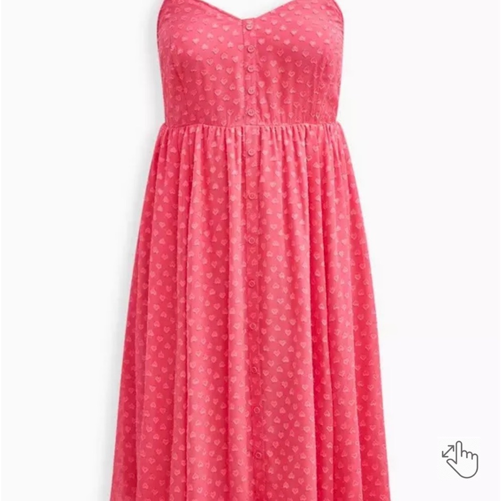 Torrid Clip Dot Heart Pink Dress